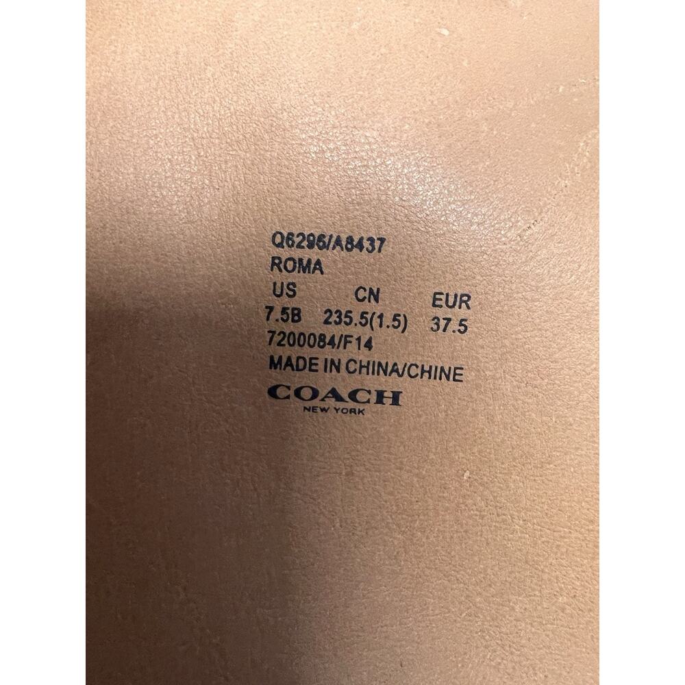 Coach "Roma" Soft Shine Calf Chocolate Brown Inside Zipper Boots Womens Size 7.5 - Picture 9 of 9